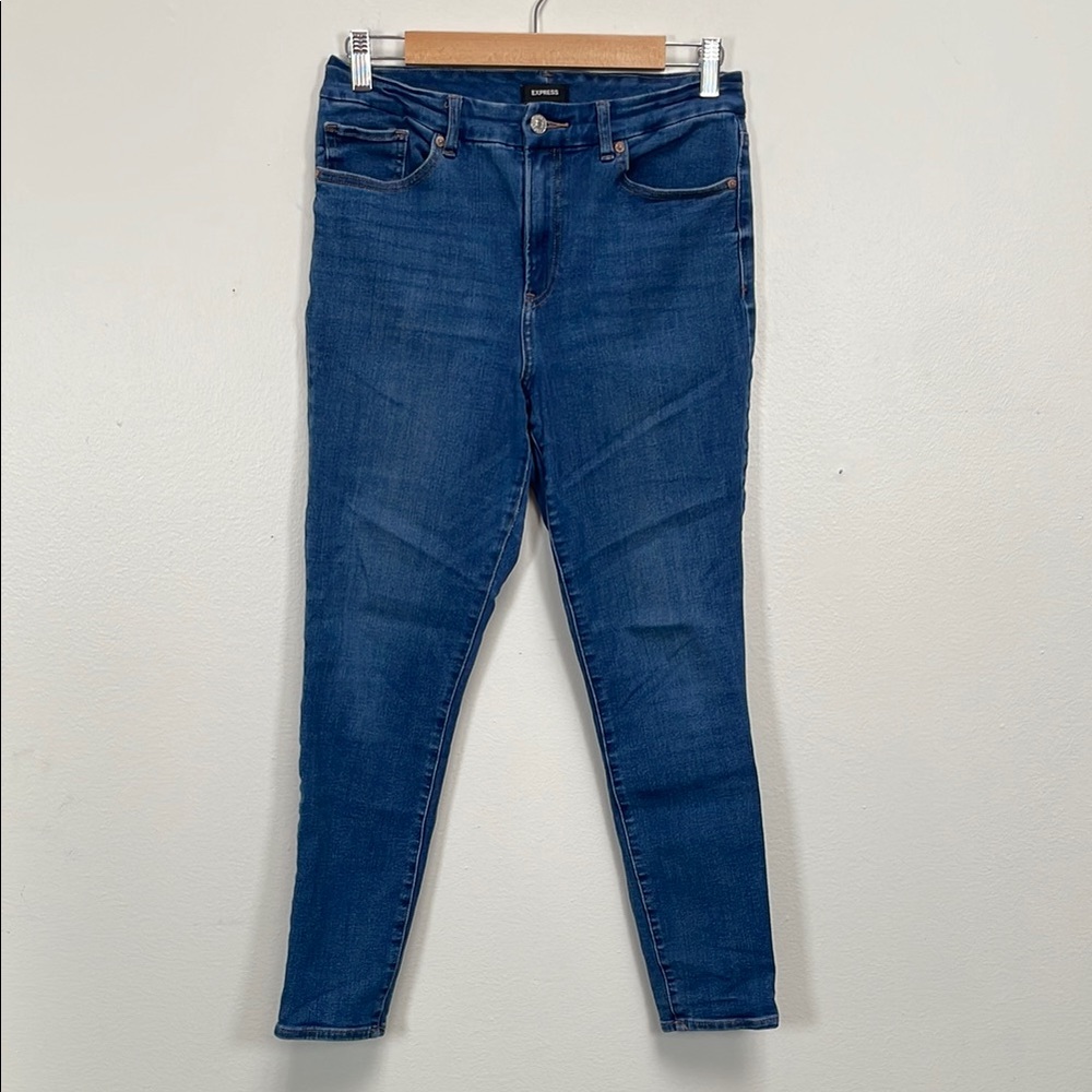 Express Blue skinny, high-rise ultra hyper stretch, Denim Jeans